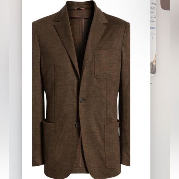 CANALI | NEW Dark Brown Double Button Knit Sport Coat Blazer Men’s Size 44R - Picture 11 of 11